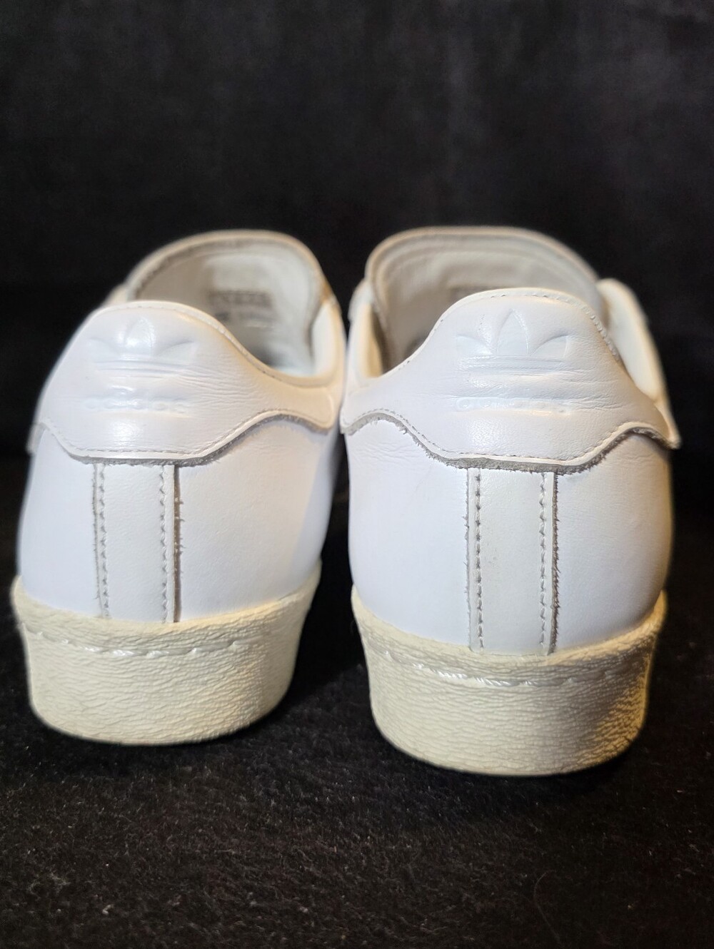 White Mens Low-Top Sneakers with Rose Gold Glitter Toe Size 7.5 - Picture 6 of 9